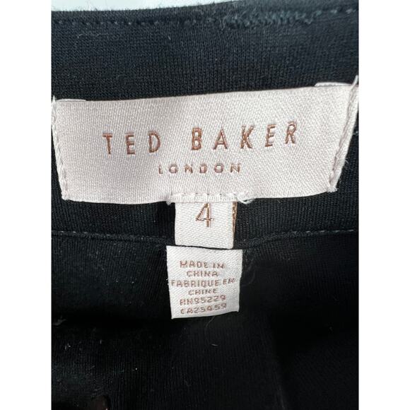 Ted‎ Baker Womens Black Fioni Ankle Zip Stretch Knit Skinny Ponte Jeans Size 4 - Picture 2 of 11